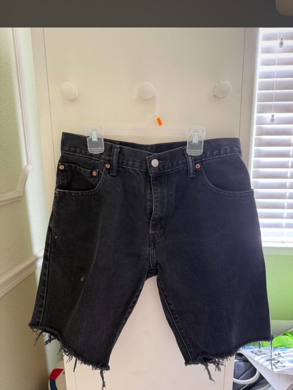 Levi's Black Distressed Men's Denim Shorts